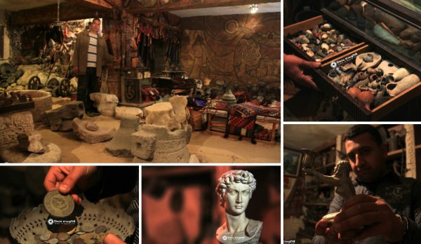بالصور متحف أثري داخل قبو منزل بخان يونس