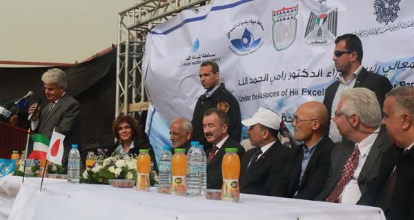 وضع حجر الأساس لمشروع إنشاء محطة معالجة الصرف الصحي بخان يونس