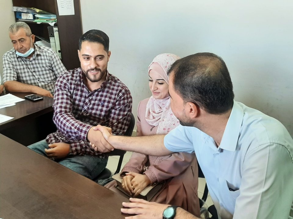 عقد قران الأستاذة زينب يونس خميس أحمد فالوجي الأغا